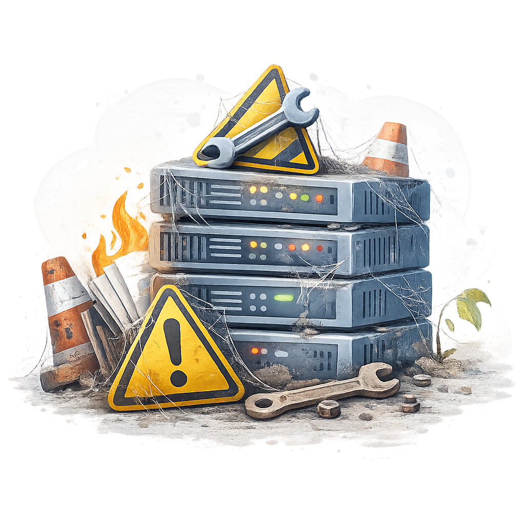 infraestructura de servidores deteriorada